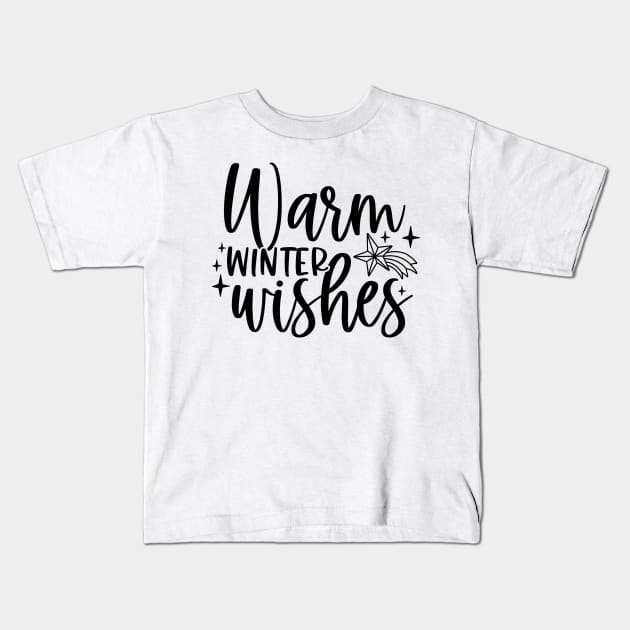 Warm Winter Wishes | Winter Vibes Kids T-Shirt by Bowtique Knick & Knacks